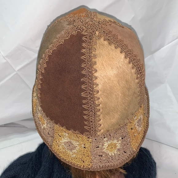 PATCHWORK Leather, Suede and animal hair with woven  brim Hat - Picture 3 of 5